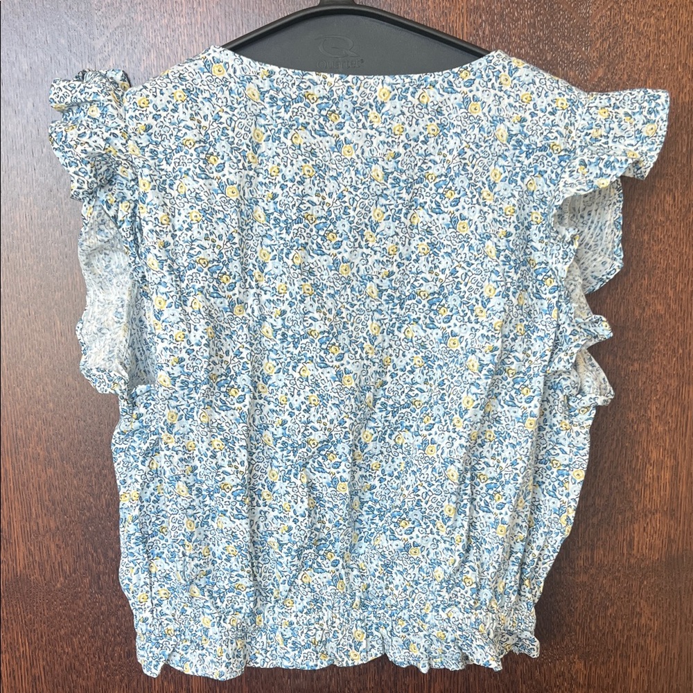 Universal Thread Blue Floral Ruffle Blouse - Picture 3 of 4